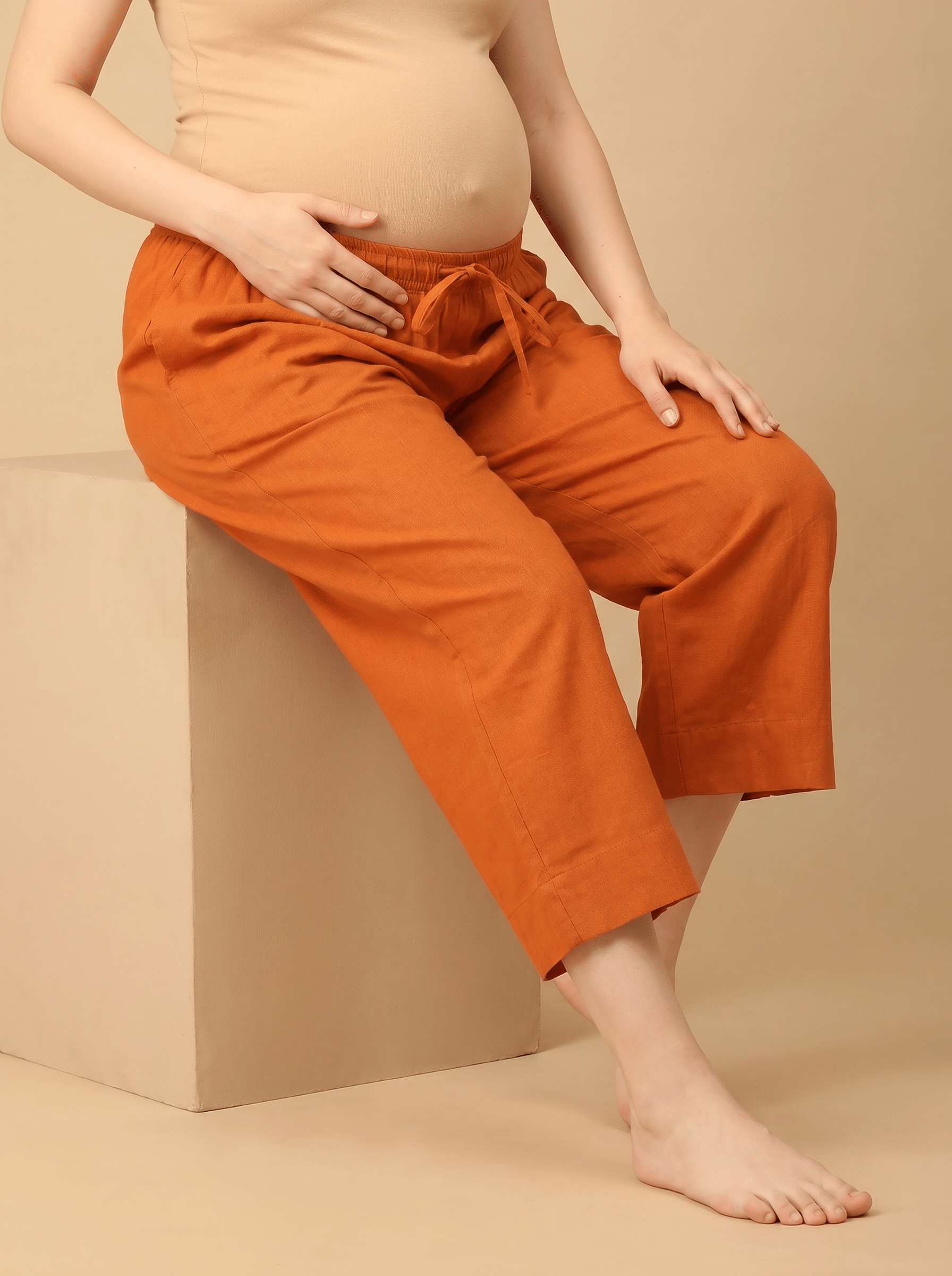  Desert Flame Maternity Lounge Pants Rust