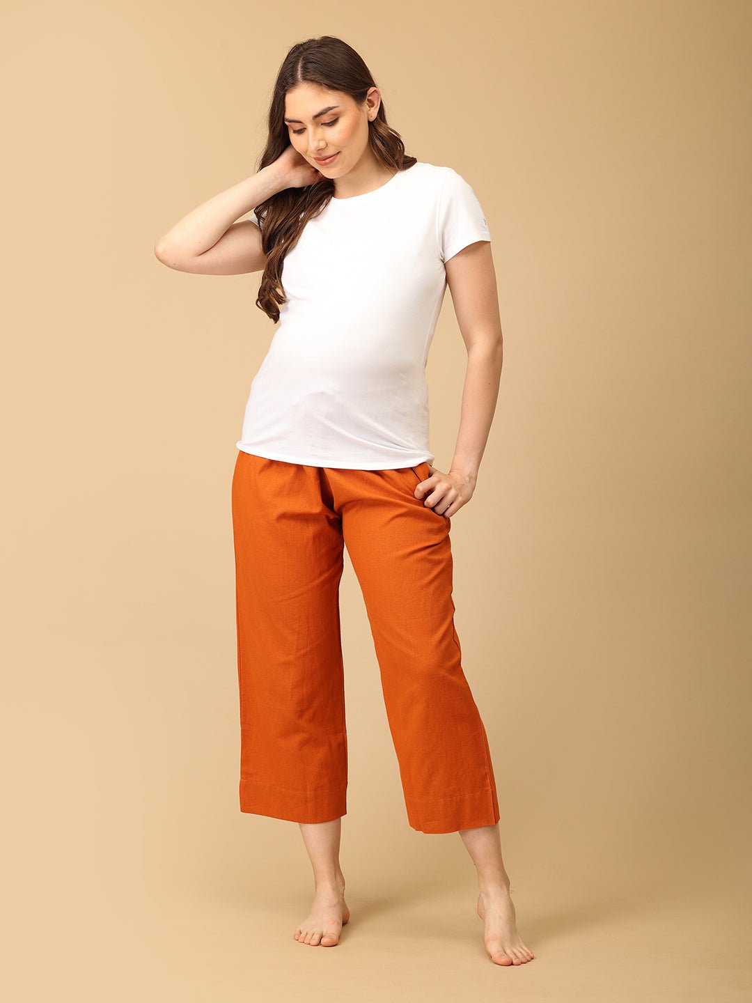  Desert Flame Maternity Lounge Pants Rust