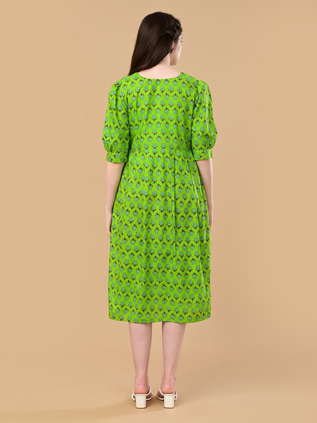  Dewy Drift Maternity and Nursing Dress Green