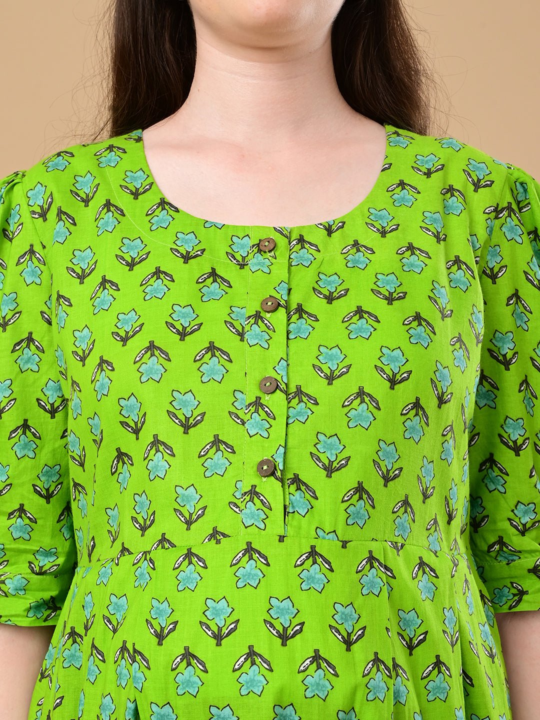  Dewy Drift Maternity and Nursing Dress Green