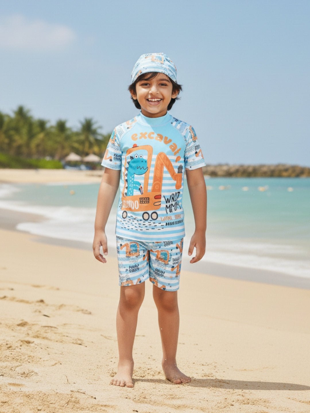 Digger Dino Boys T-shirt And Short Swim Set