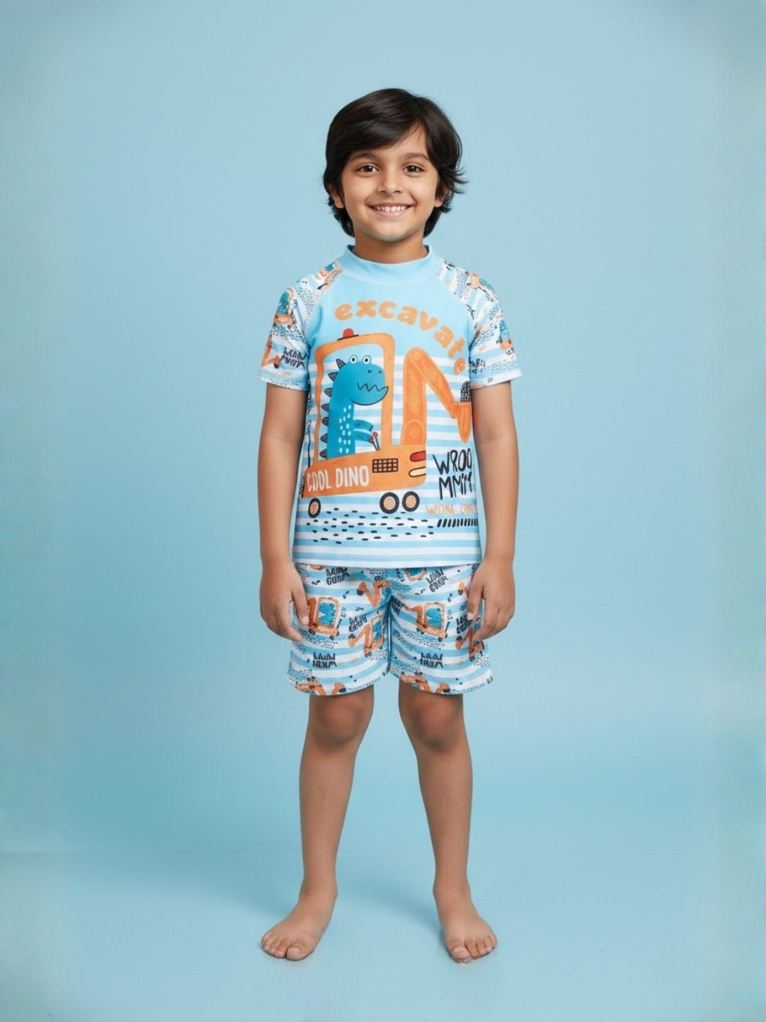 Digger Dino Boys T-shirt And Short Swim Set