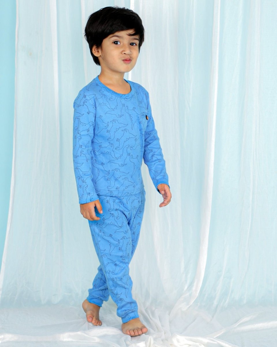 Dino Doodle Blue Boys Jogger Set