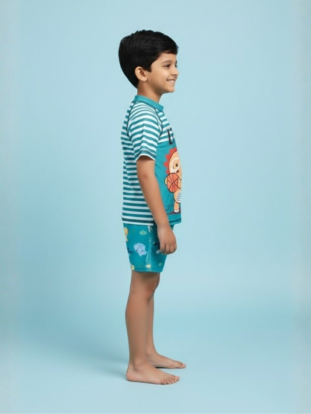 Dino Dribble Boys T-shirt And Short Swim Set