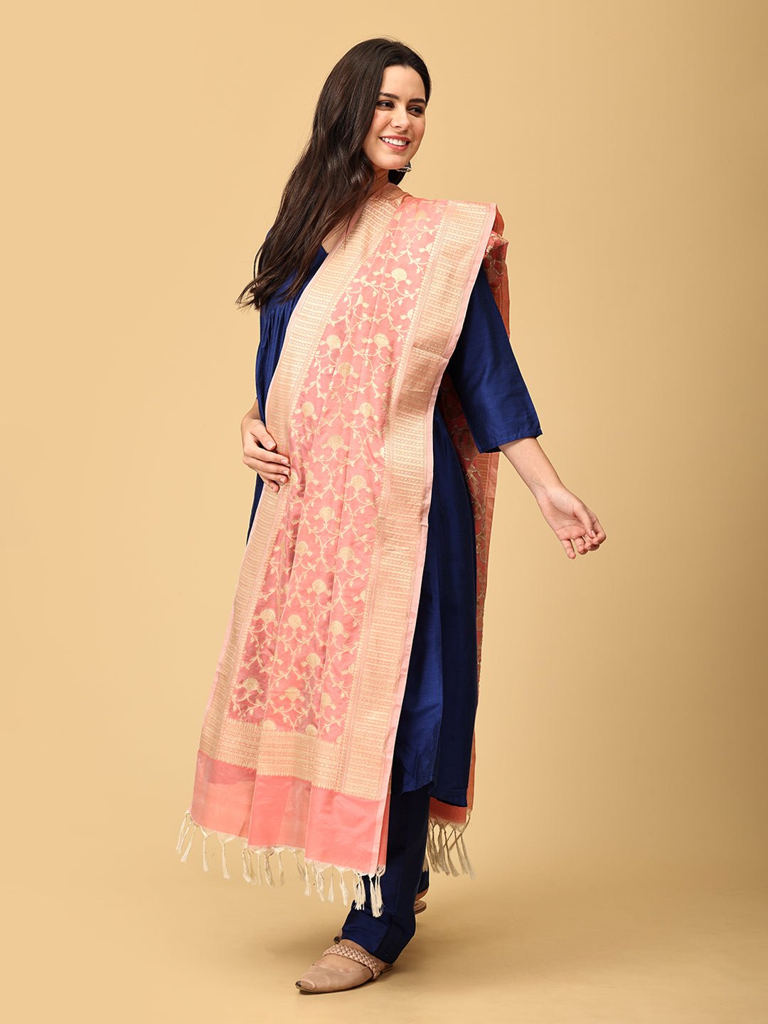  Diva Blue Maternity and Nursing Silk Kurta Set Blue