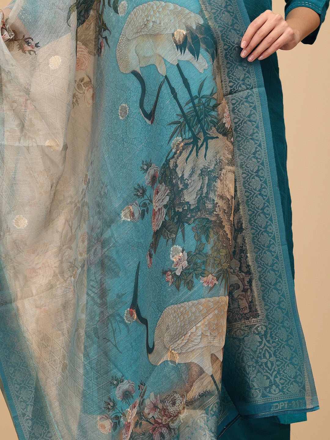  Drama at Gala Maternity and Nursing Silk Kurta Set Teal