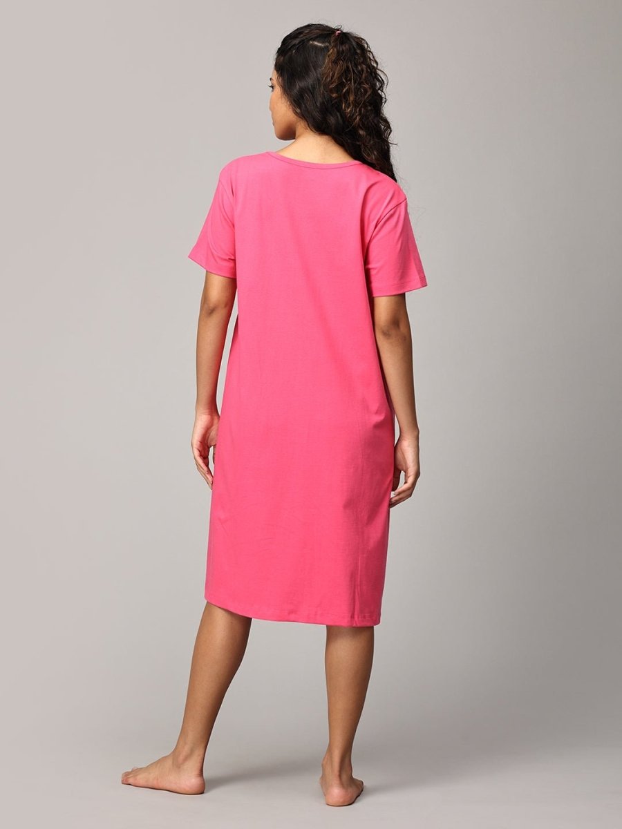  Drama Mama Maternity T-Shirt Dress Fuschia