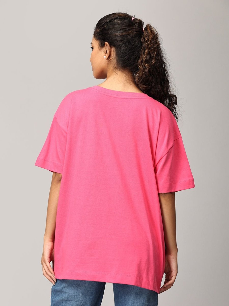  Drama Mama Oversized Maternity and Nursing T shirt Fuschia