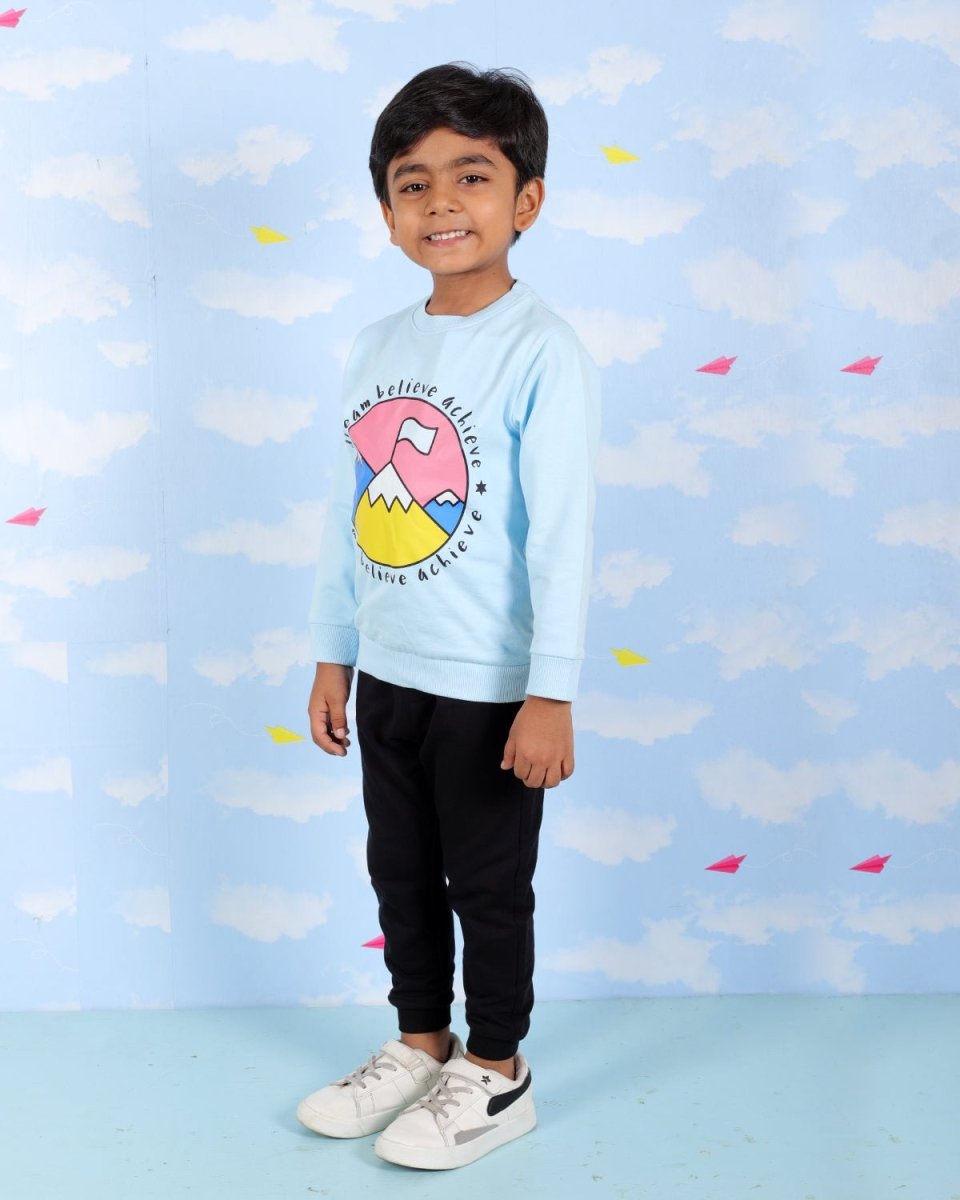 Blue Dream Believe Achieve Sweatshirt For Boys