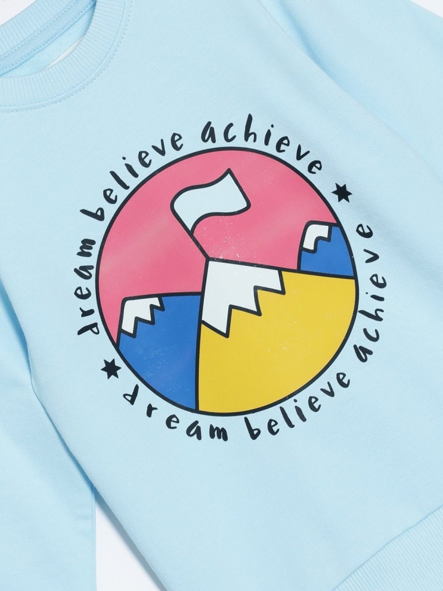 Blue Dream Believe Achieve Sweatshirt For Boys