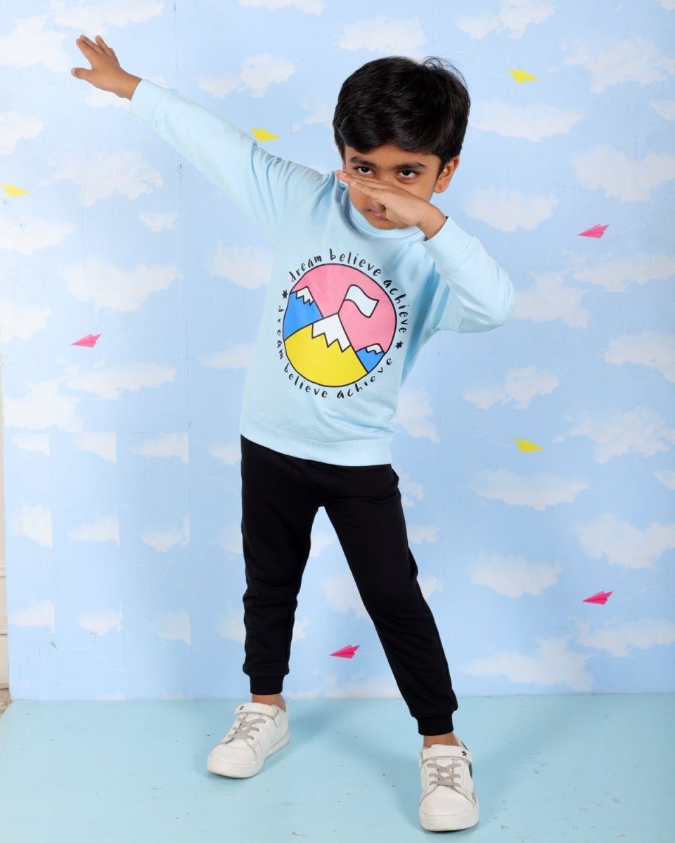 Blue Dream Believe Achieve Sweatshirt For Boys