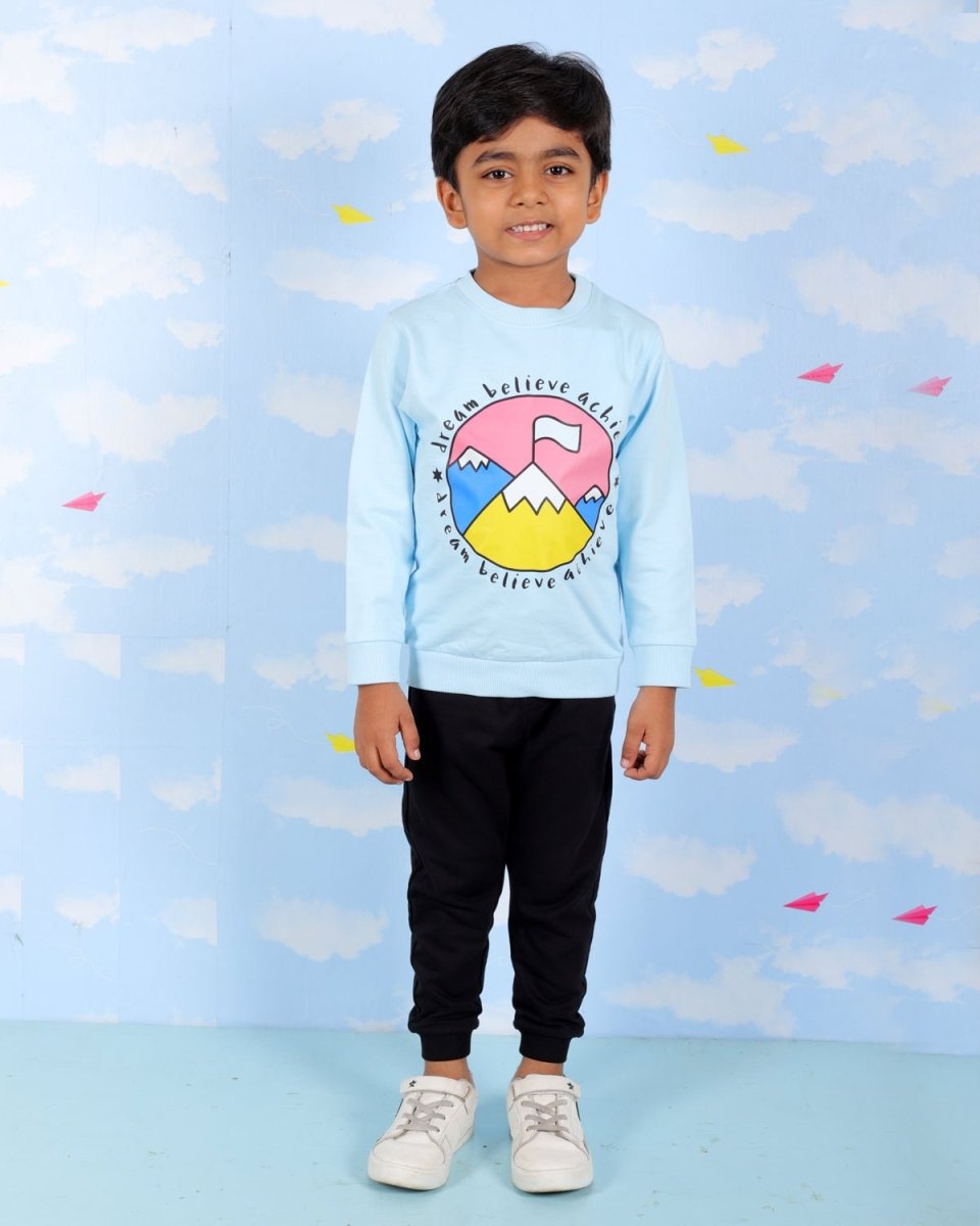 Blue Dream Believe Achieve Sweatshirt For Boys