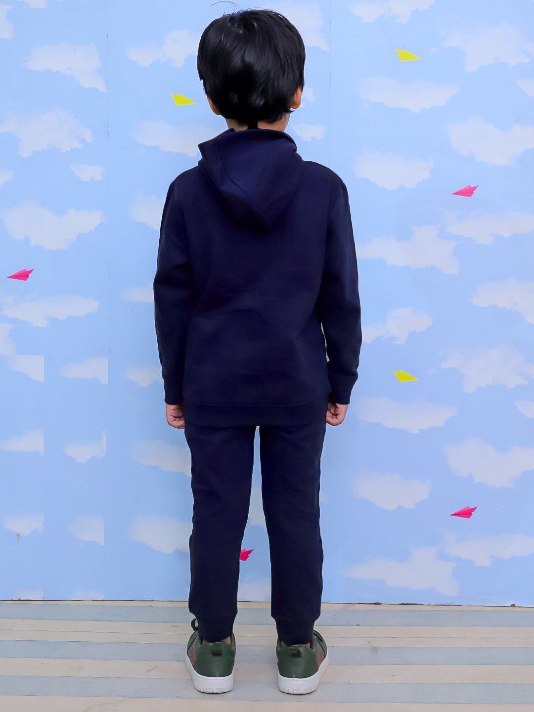 Dream Big Zipper Jacket And Navy Blue Sweatpants For Kids