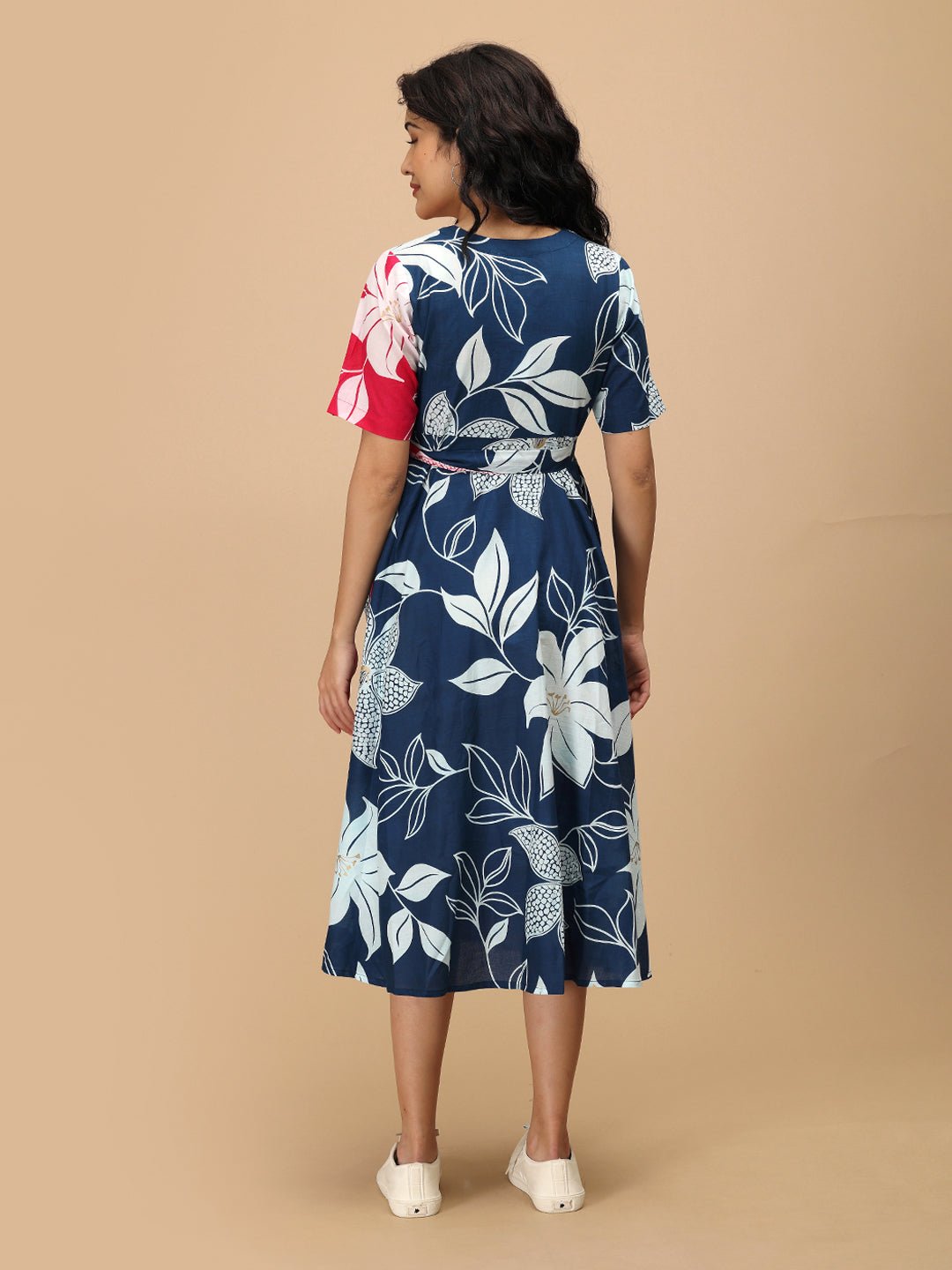  Dual Bloom Maternity and Nursing Wrap Dress Multi