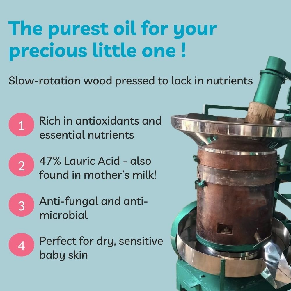 EarthBaby Virgin Coconut Oil Wood Cold Pressed Natural 275ml 0.61lb
