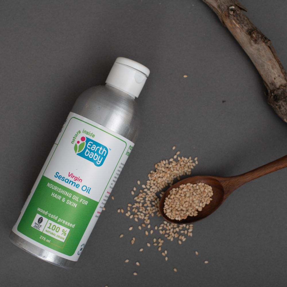 EarthBaby 100% Natural Cold Pressed Virgin Sesame Til Oil 250ml 0.55lb