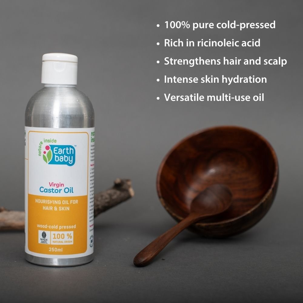 EarthBaby 100% Natural Origin Cold Pressed Castor Oil 250ml 0.55lb