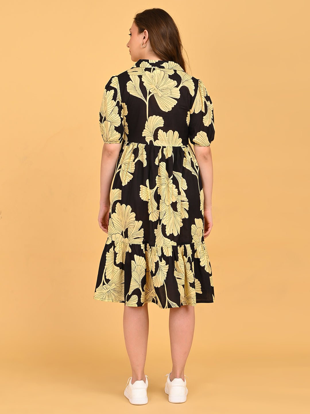  Ebony Petal Maternity and Nursing Dress Black