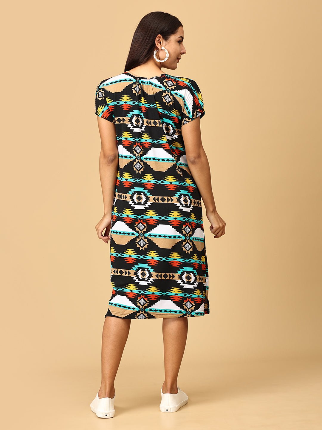  Ecstasy Stretchable Maternity and Nursing Tunic Dress Multi