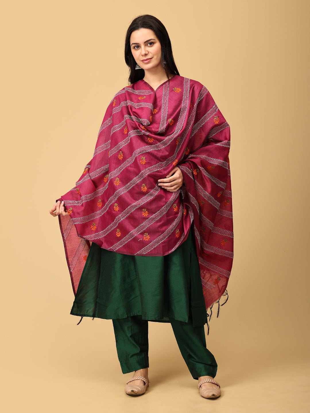  Eden Green Embroidered Maternity and Nursing Kurta Set Green