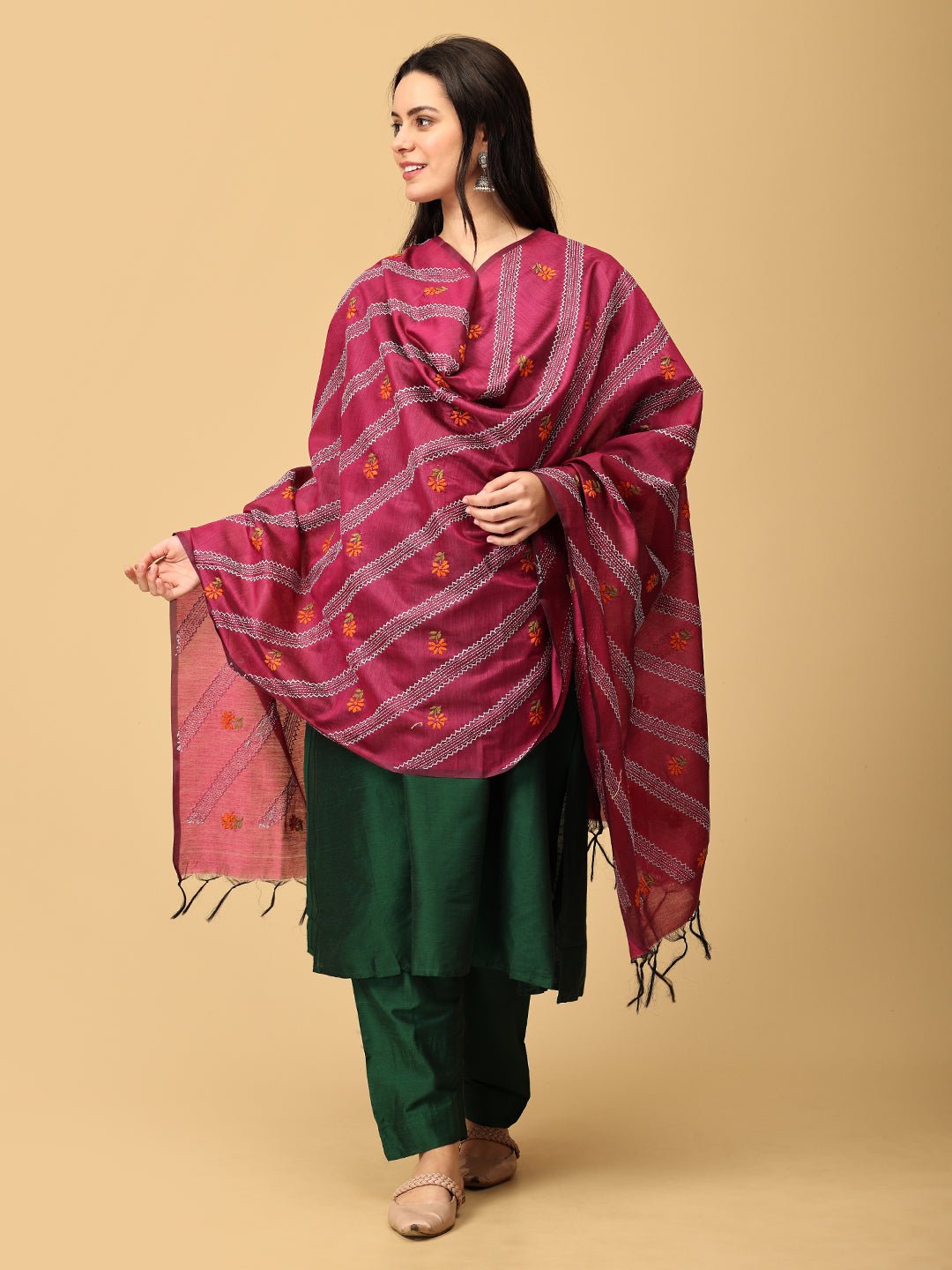  Eden Green Embroidered Maternity and Nursing Kurta Set Green