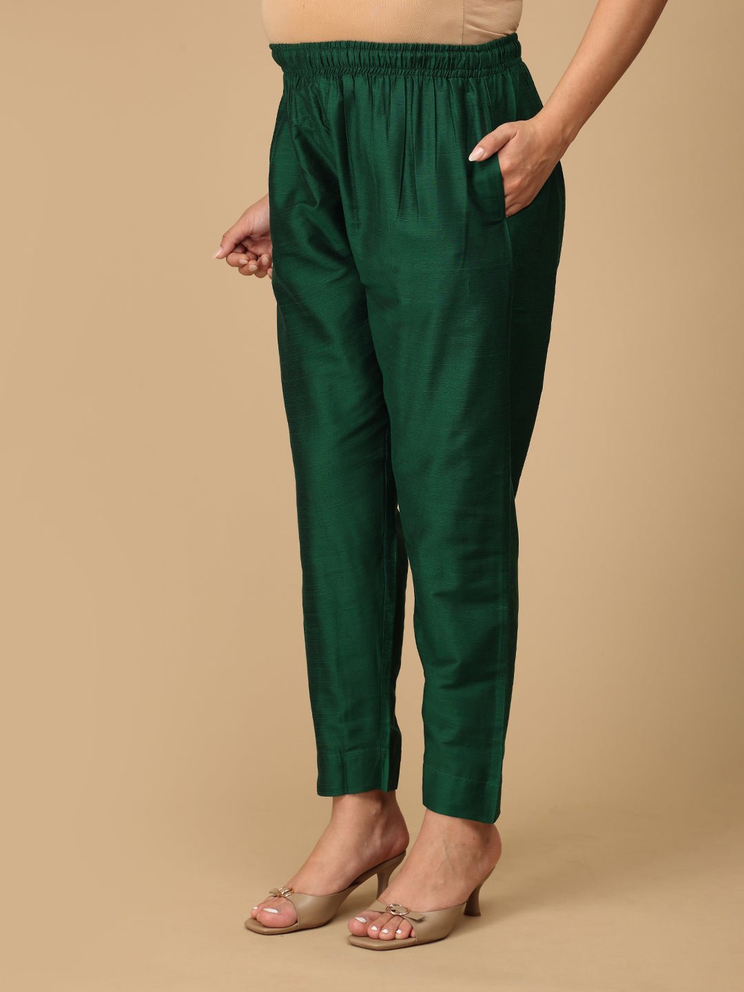  Eden Green Embroidered Maternity and Nursing Silk Kurta Set Green