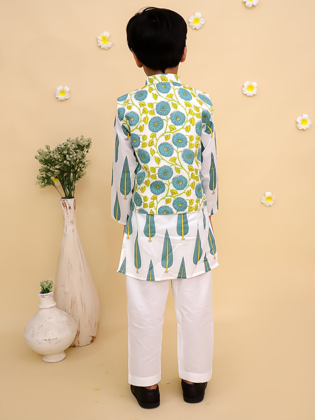 Emeraluxe Boys Jacket And Kurta Pajama Set