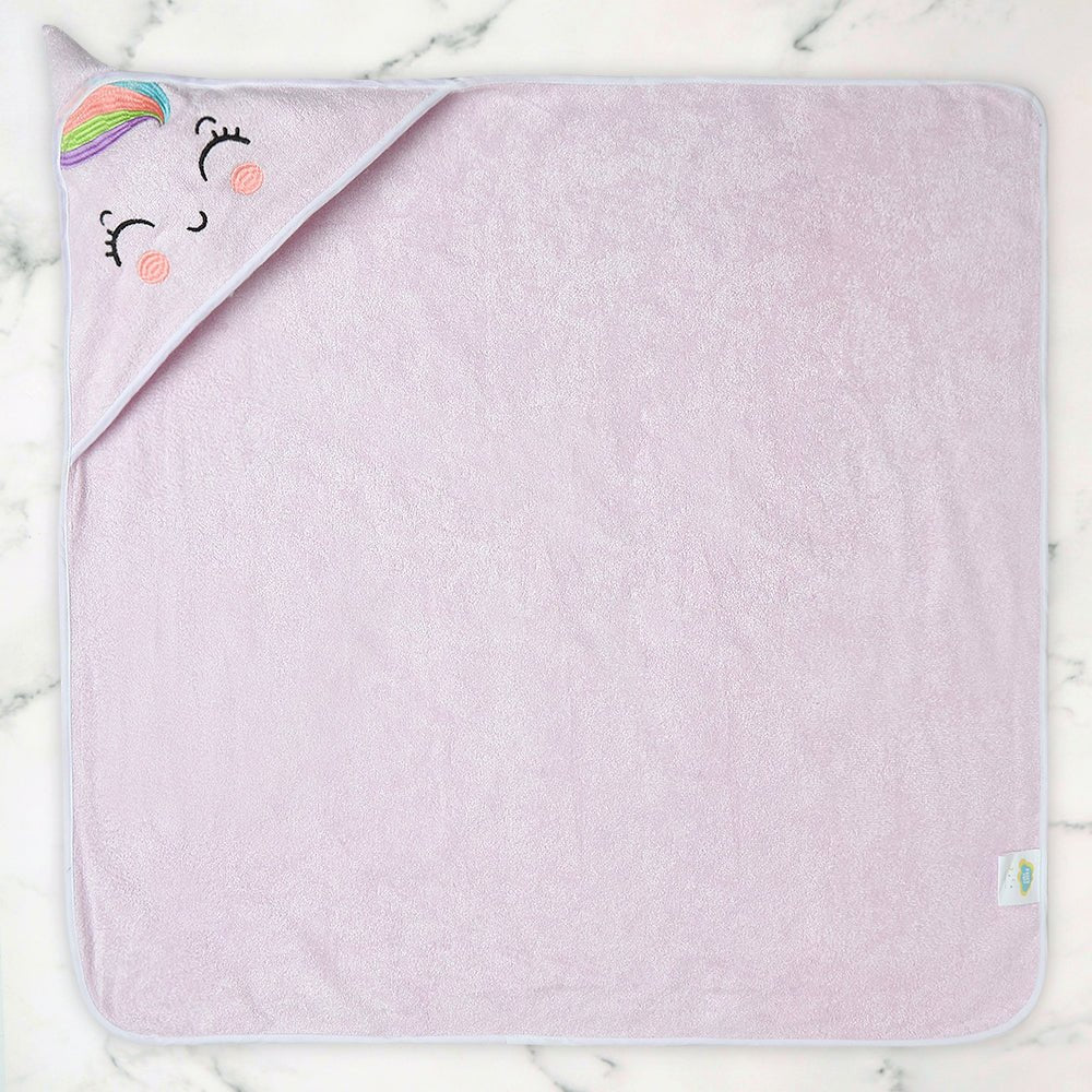 Unicorn Bamboo Cotton Hooded Baby Towel With Animal Face Hood