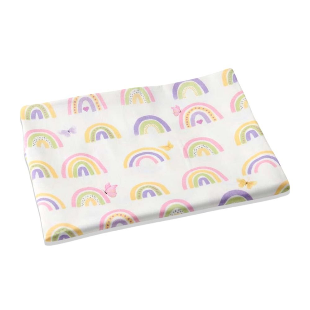 Rainbow Dreams Fancy Fluff 1 PC Kids Organic Cotton Fitted Sheet For Stokke Sleepi Bed Mini