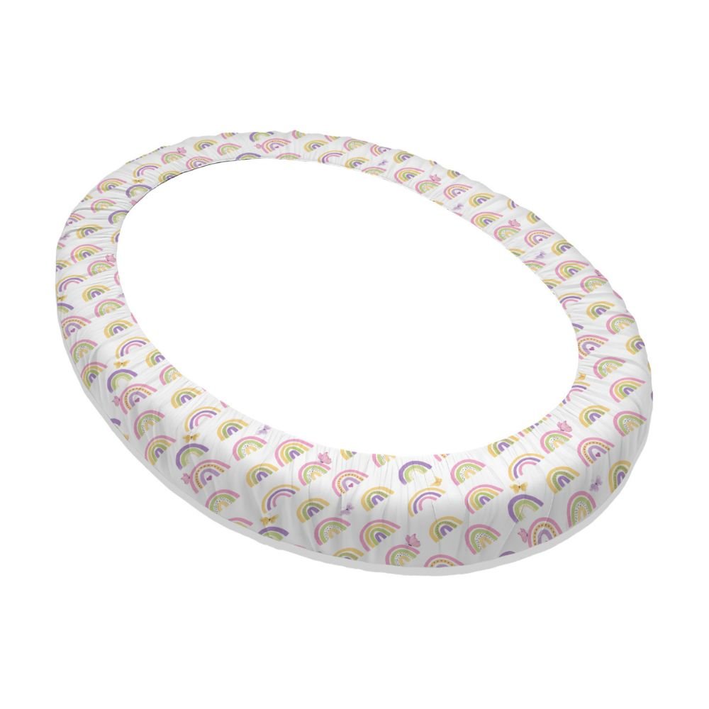 Rainbow Dreams Fancy Fluff 1 PC Kids Organic Cotton Fitted Sheet For Stokke Sleepi Bed Mini