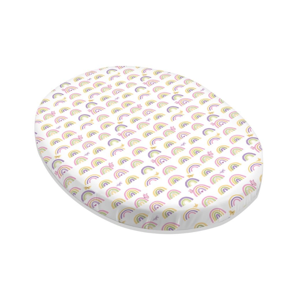 Rainbow Dreams Fancy Fluff 1 PC Kids Organic Cotton Fitted Sheet For Stokke Sleepi Bed Mini