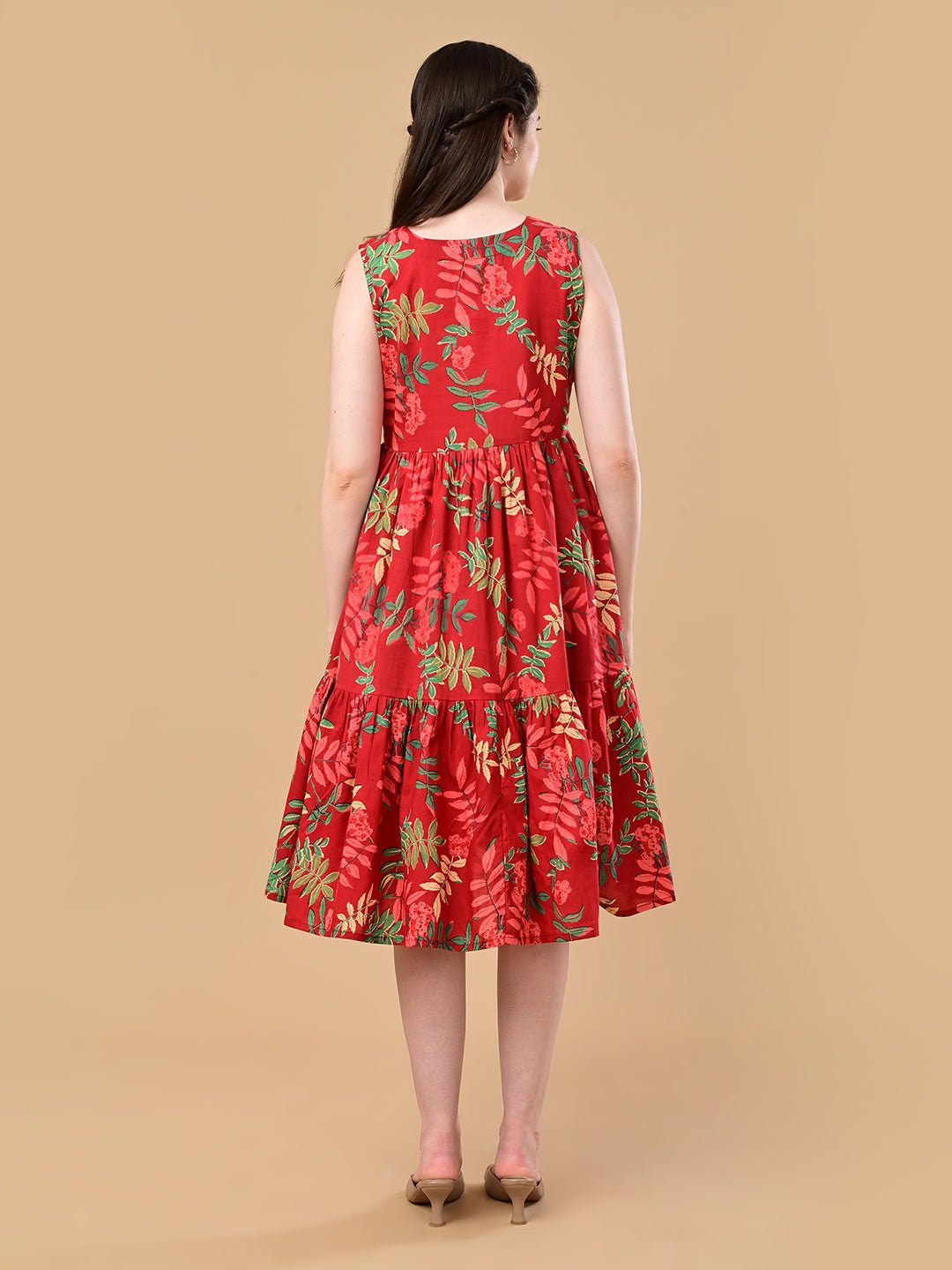  Flame Edit Maternity and Nursing Dress Red