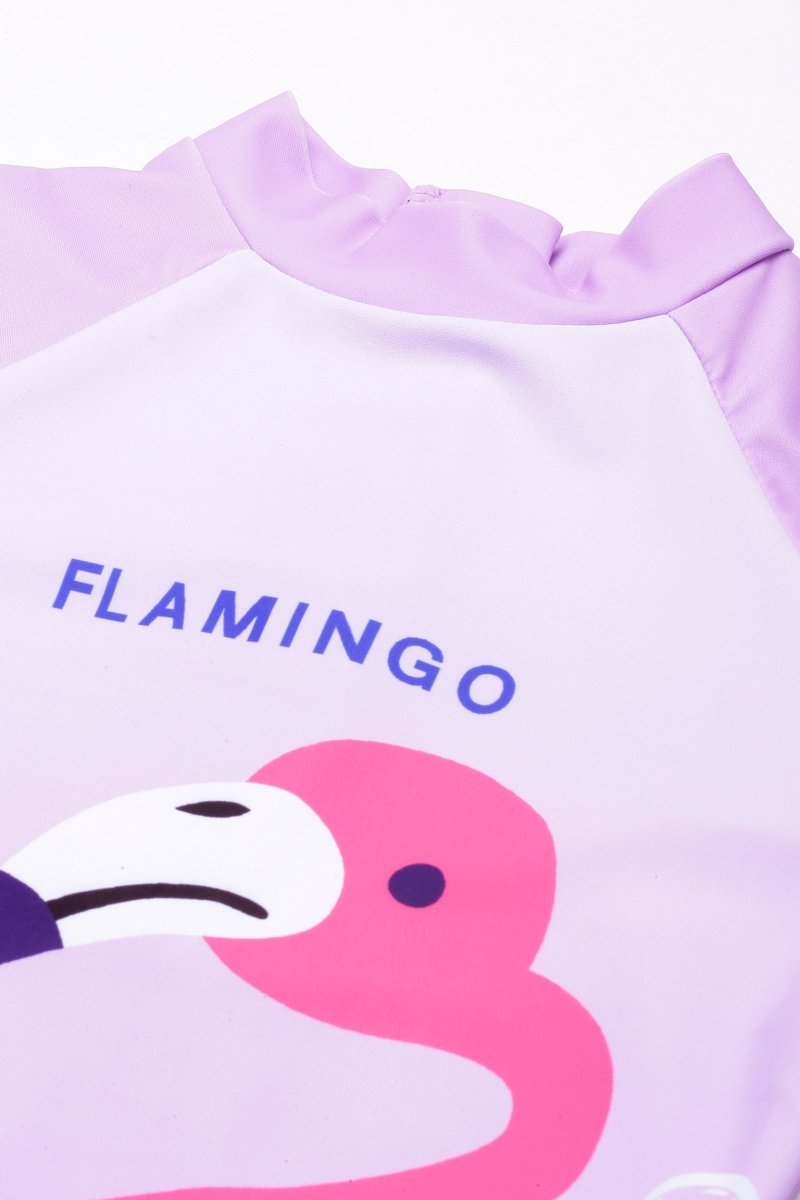 Flamingo Fandango Girls Bodysuit Swimsuit With Matching Cap