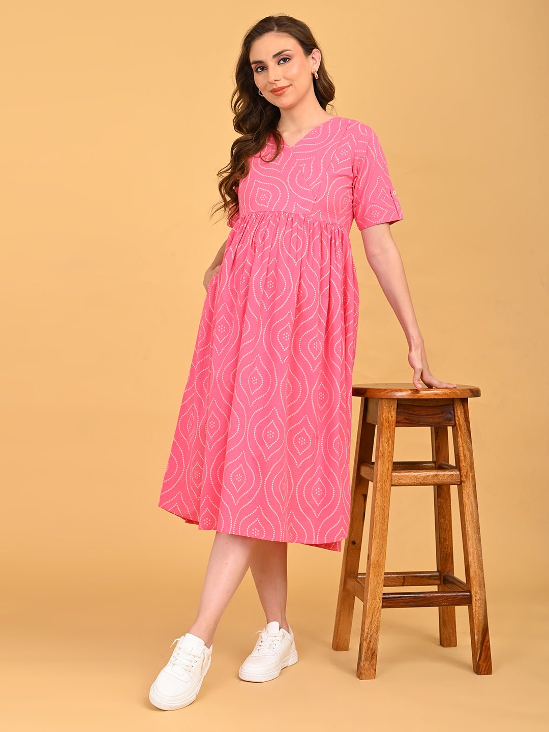  Flamingo Flirt Maternity and Nursing Dress Pink