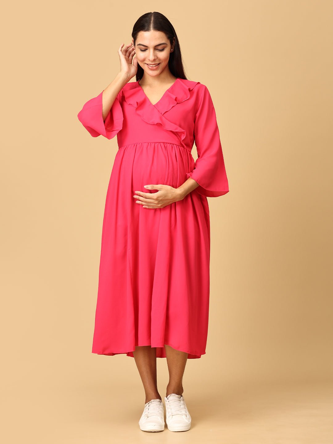  Flashback Fuchsia Maternity and Nursing Dress Fuchsia