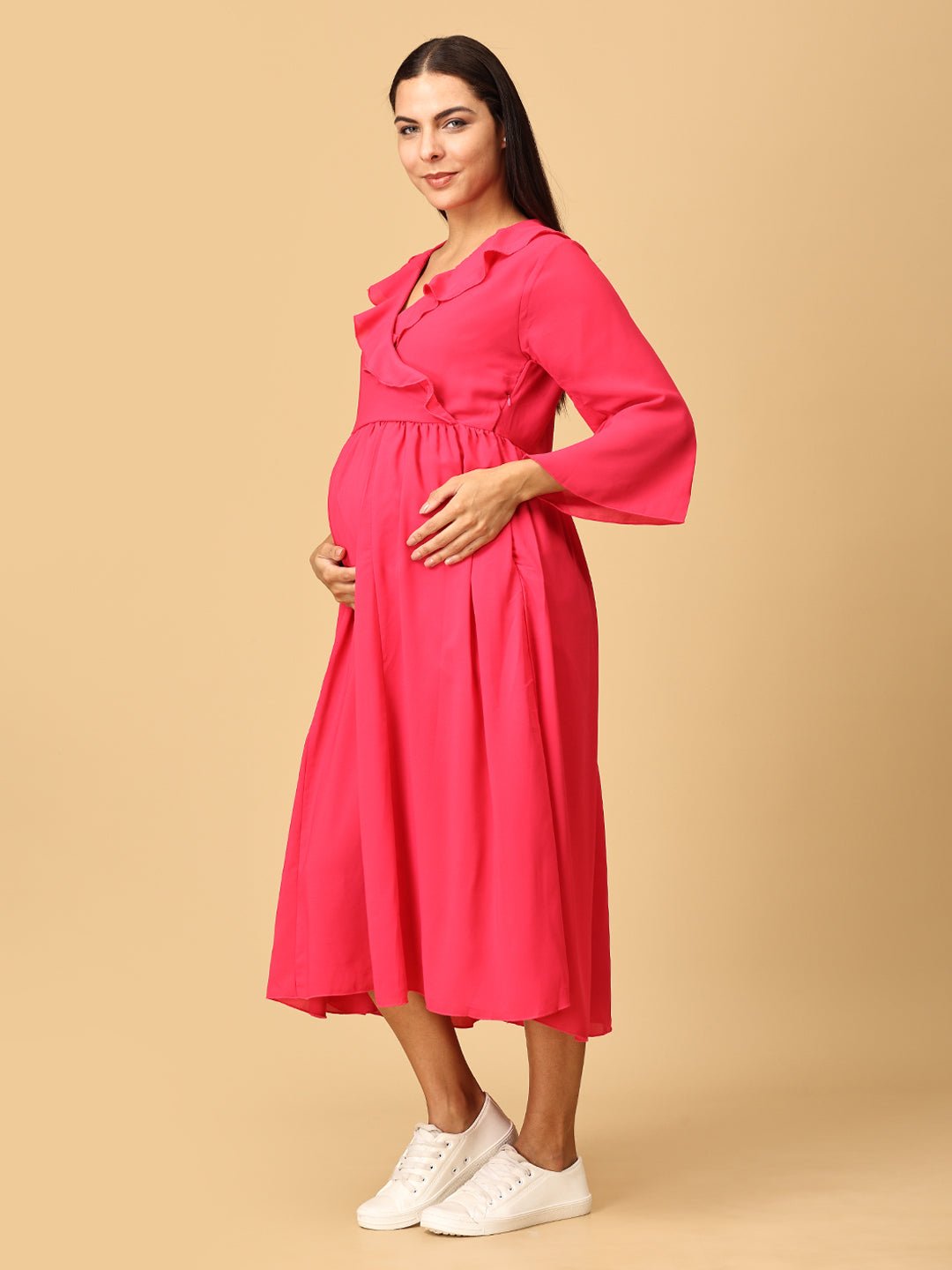  Flashback Fuchsia Maternity and Nursing Dress Fuchsia