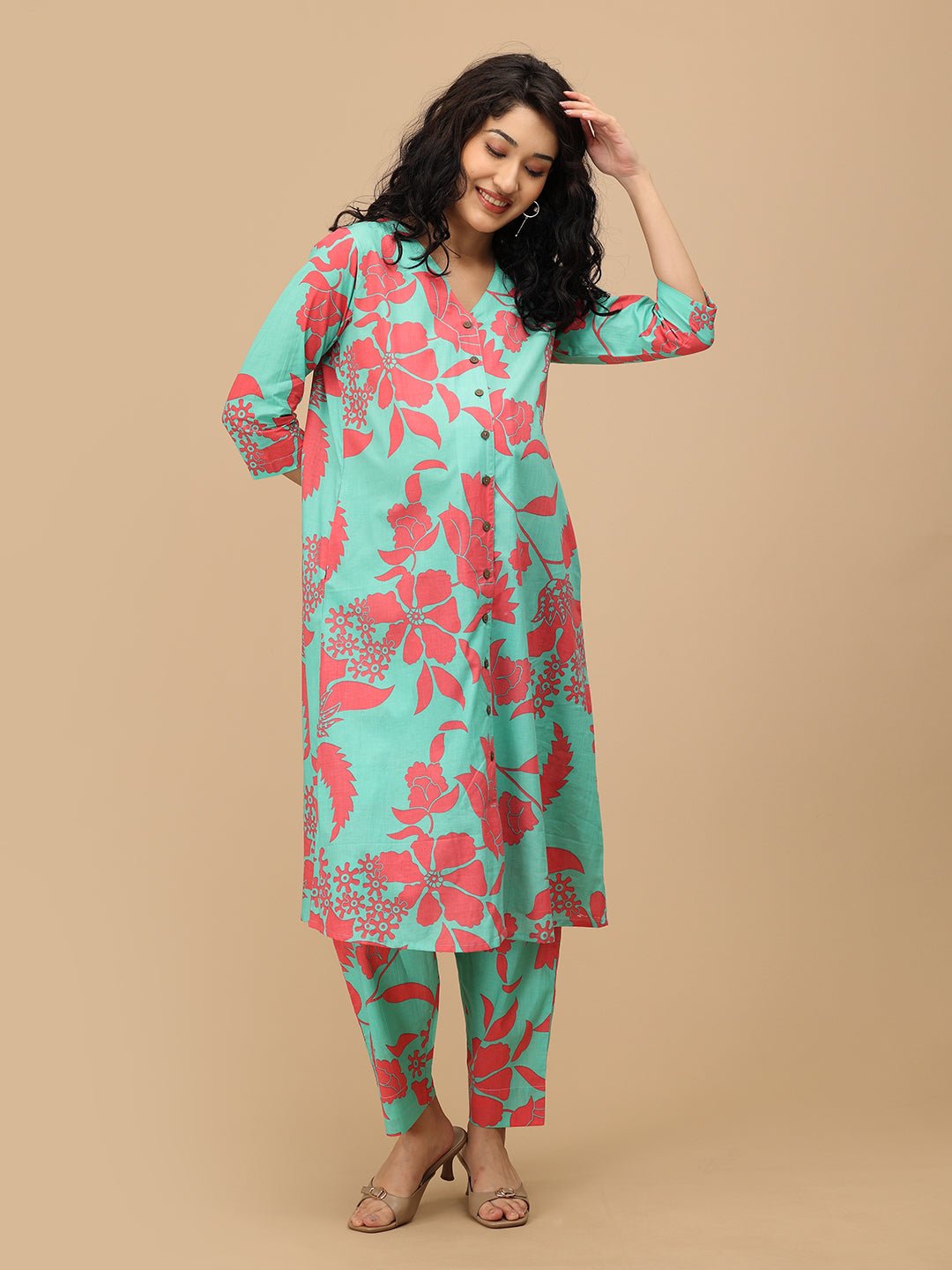  Flora-licious Mint Maternity and Nursing Co Ord Set Aqua