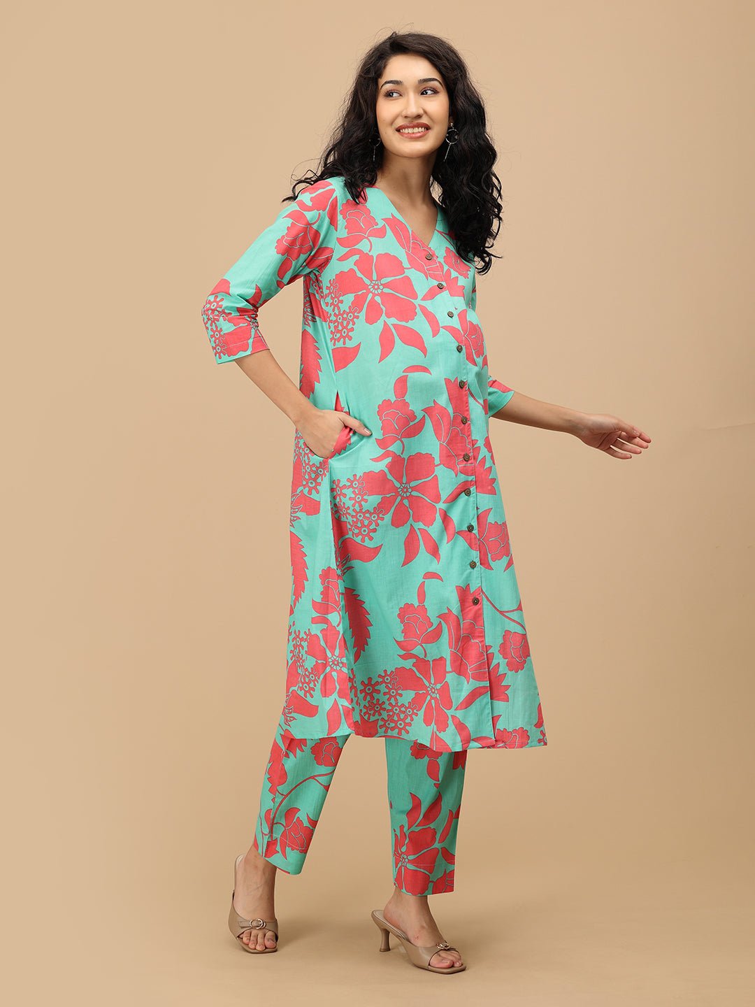  Flora-licious Mint Maternity and Nursing Co Ord Set Aqua