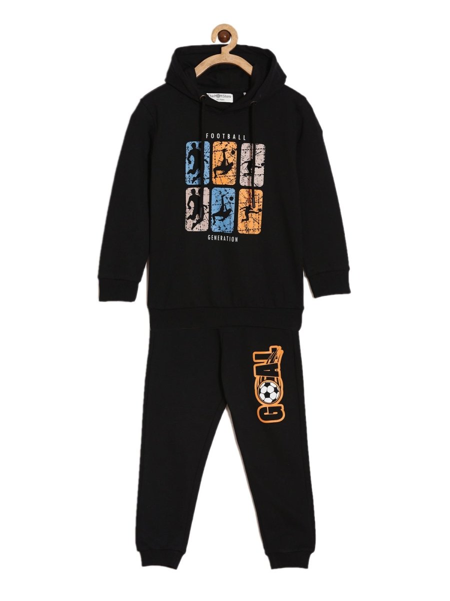 Black Football Generation Sweatshirt Jogger Set For Boys