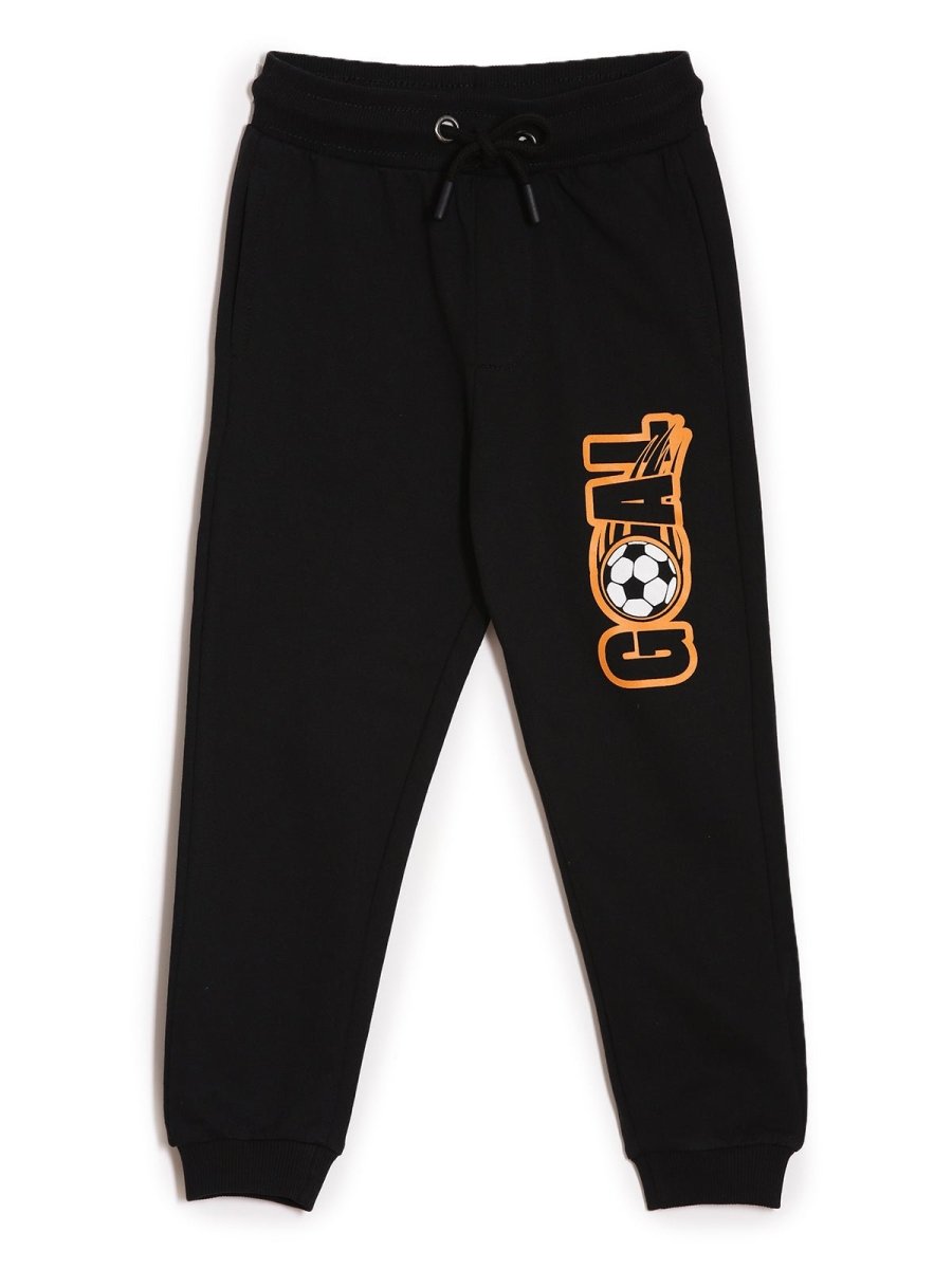 Black Football Generation Sweatshirt Jogger Set For Boys