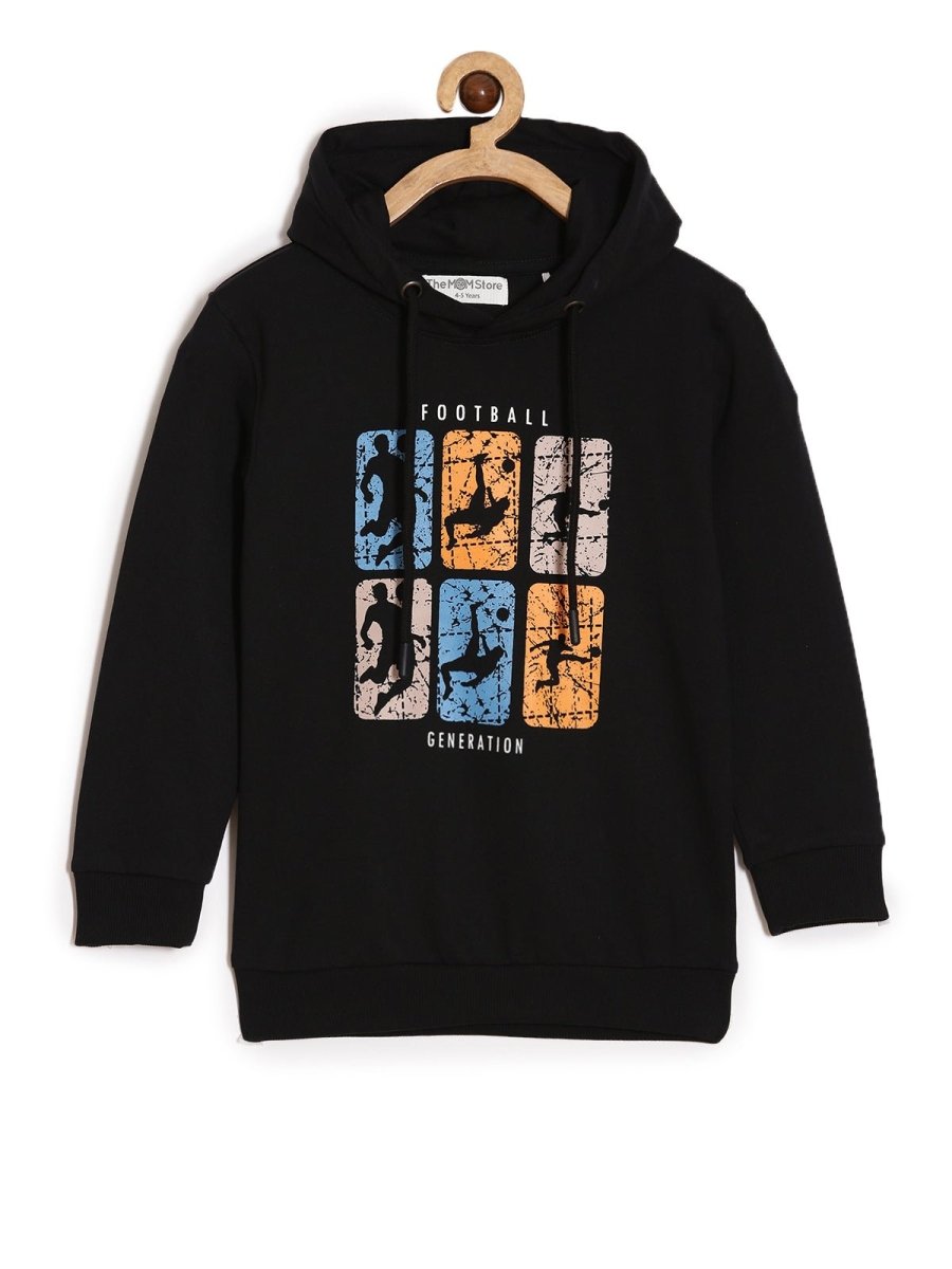 Black Football Generation Sweatshirt Jogger Set For Boys