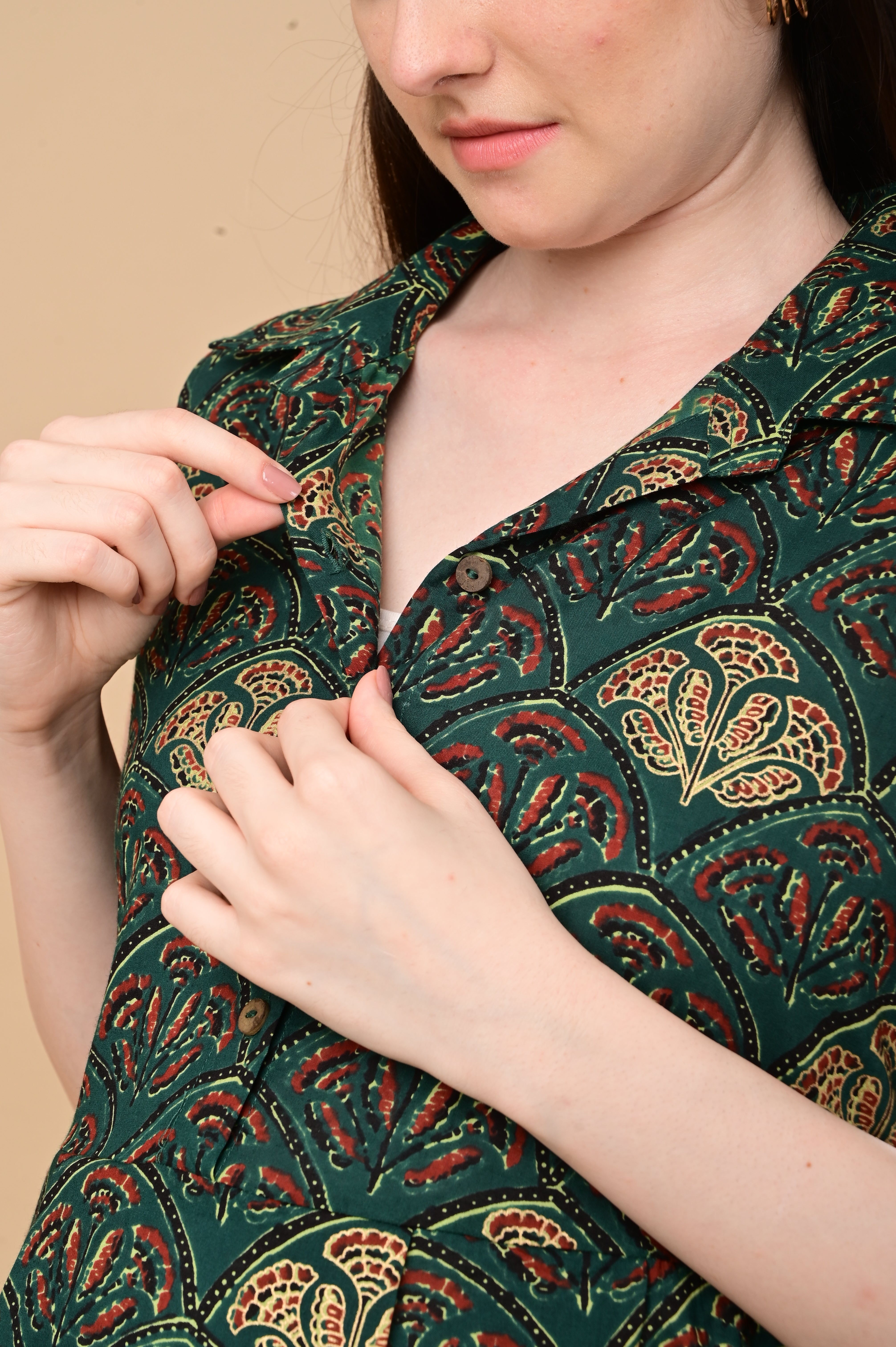  Forest Enchantment Maternity and Nursing Dress Green