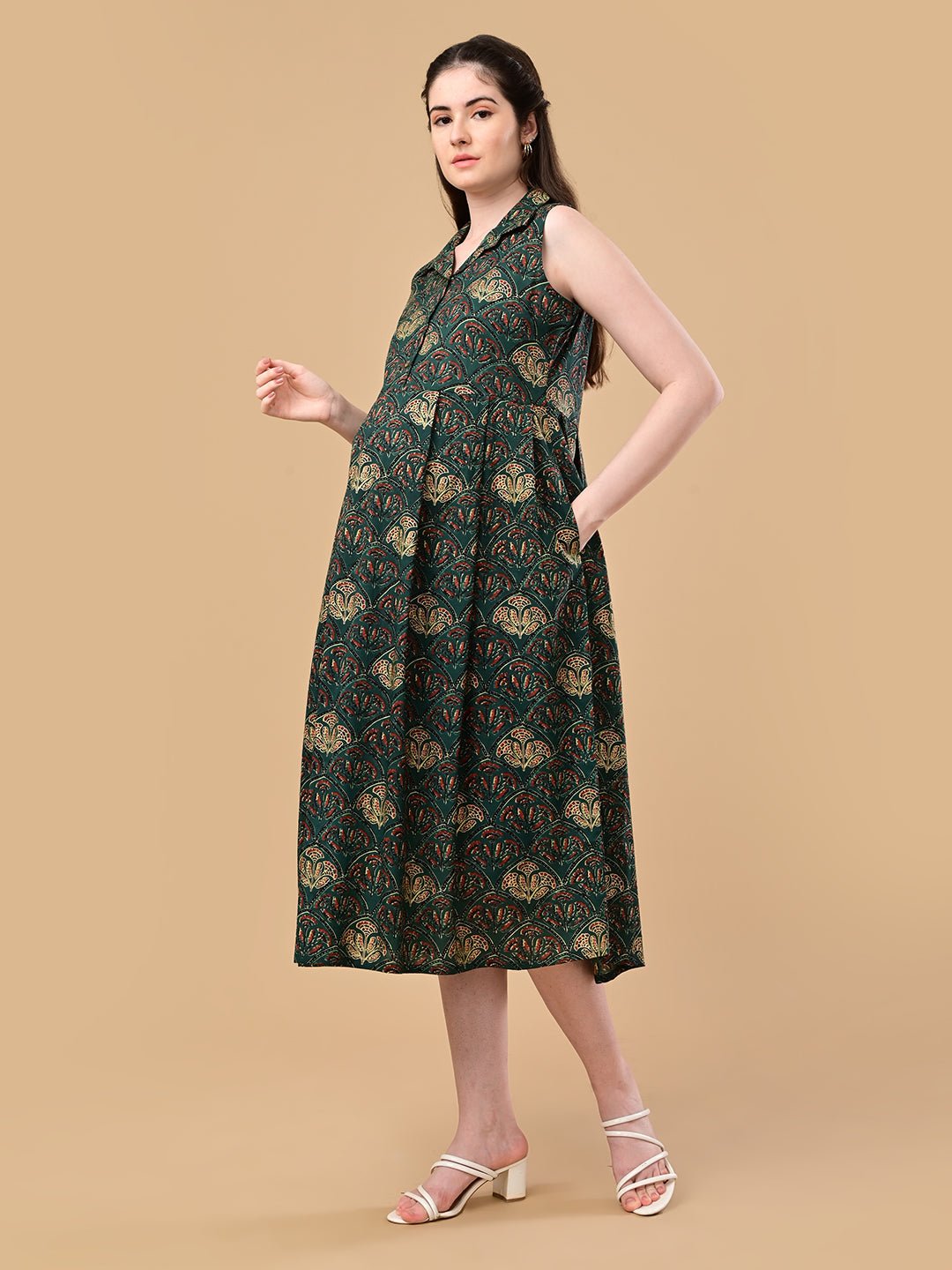  Forest Enchantment Maternity and Nursing Dress Green