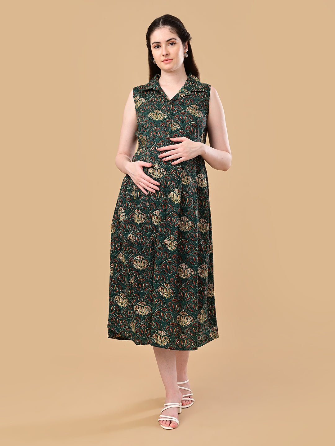  Forest Enchantment Maternity and Nursing Dress Green