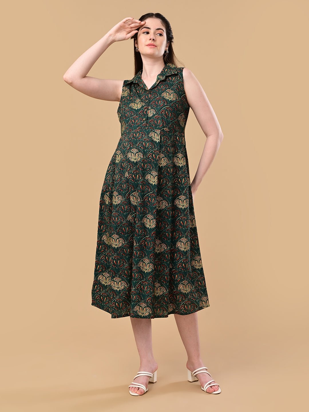  Forest Enchantment Maternity and Nursing Dress Green