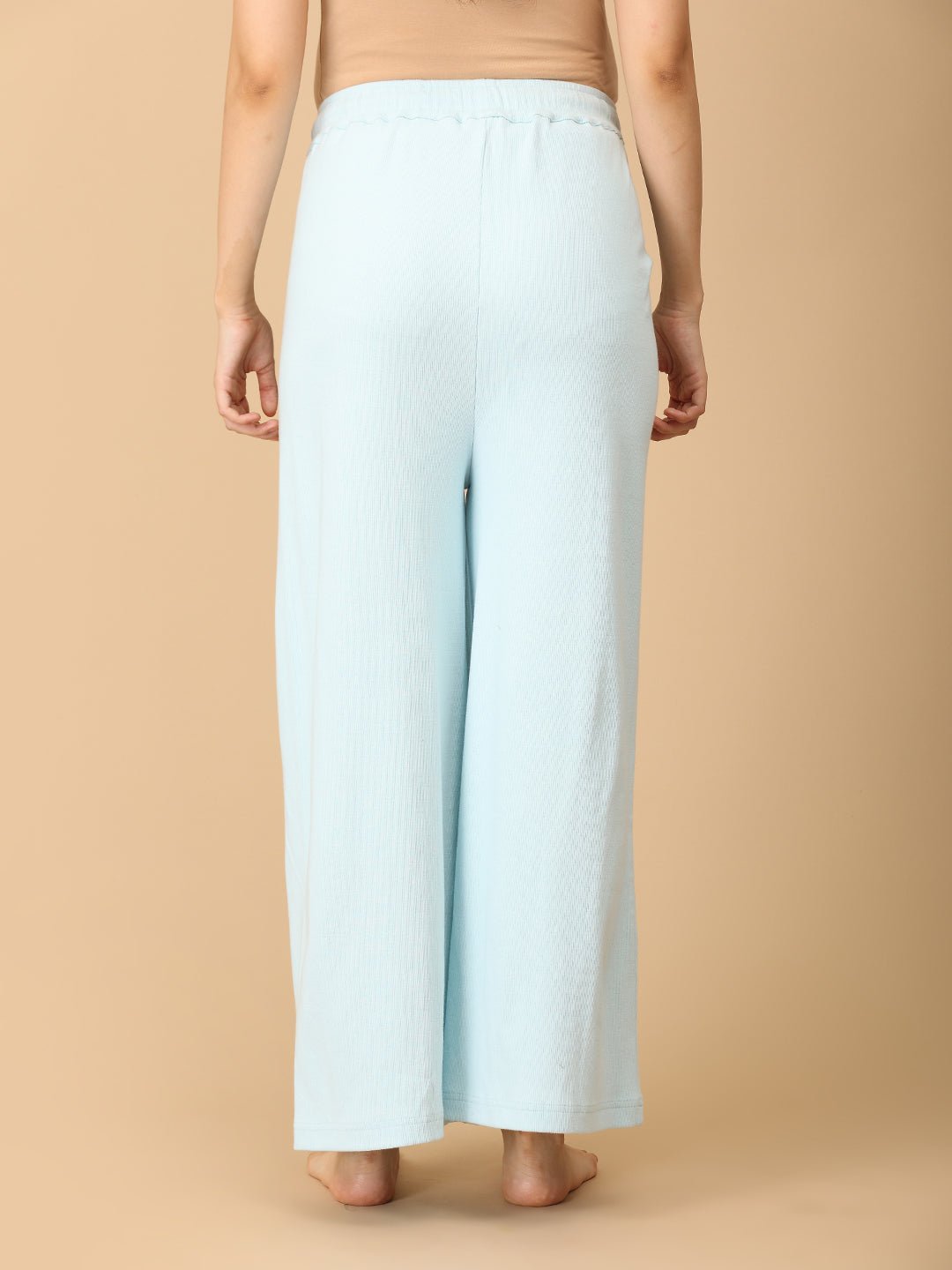  Frosted Fluff Maternity and Nursing Rib Nightwear Set Blue