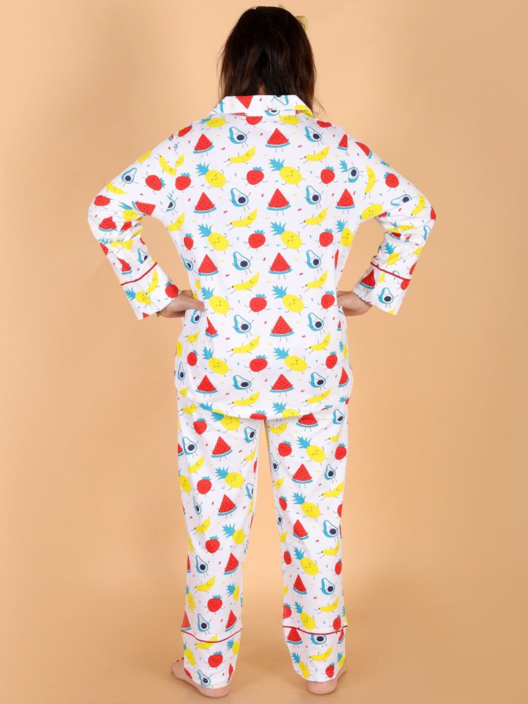  Fruity Cutie Maternity and Nursing Pajama Set White