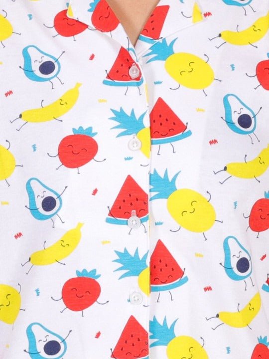  Fruity Cutie Maternity and Nursing Pajama Set White