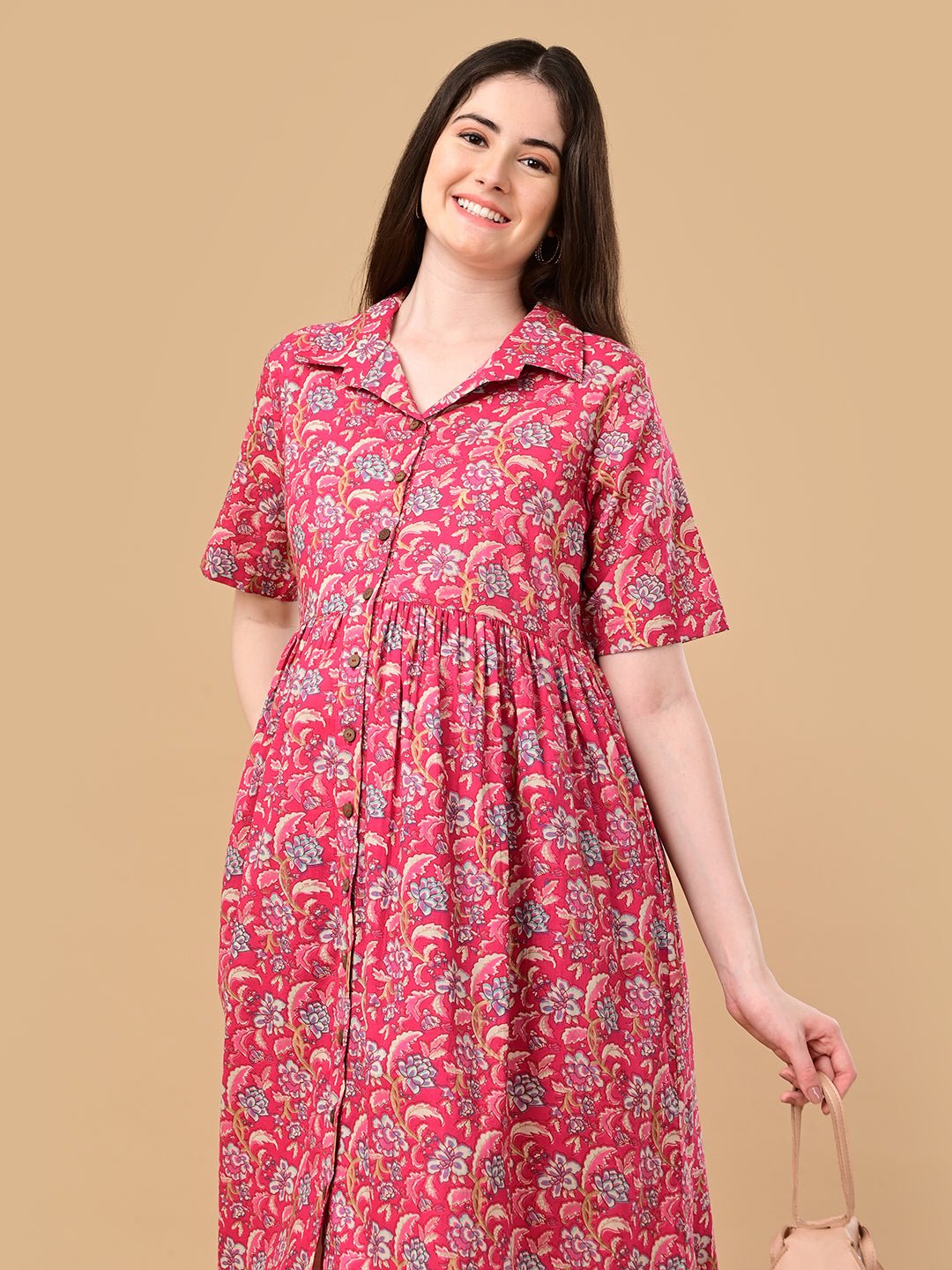  Fuchsia Fix Maternity and Nursing Dress Fuchsia