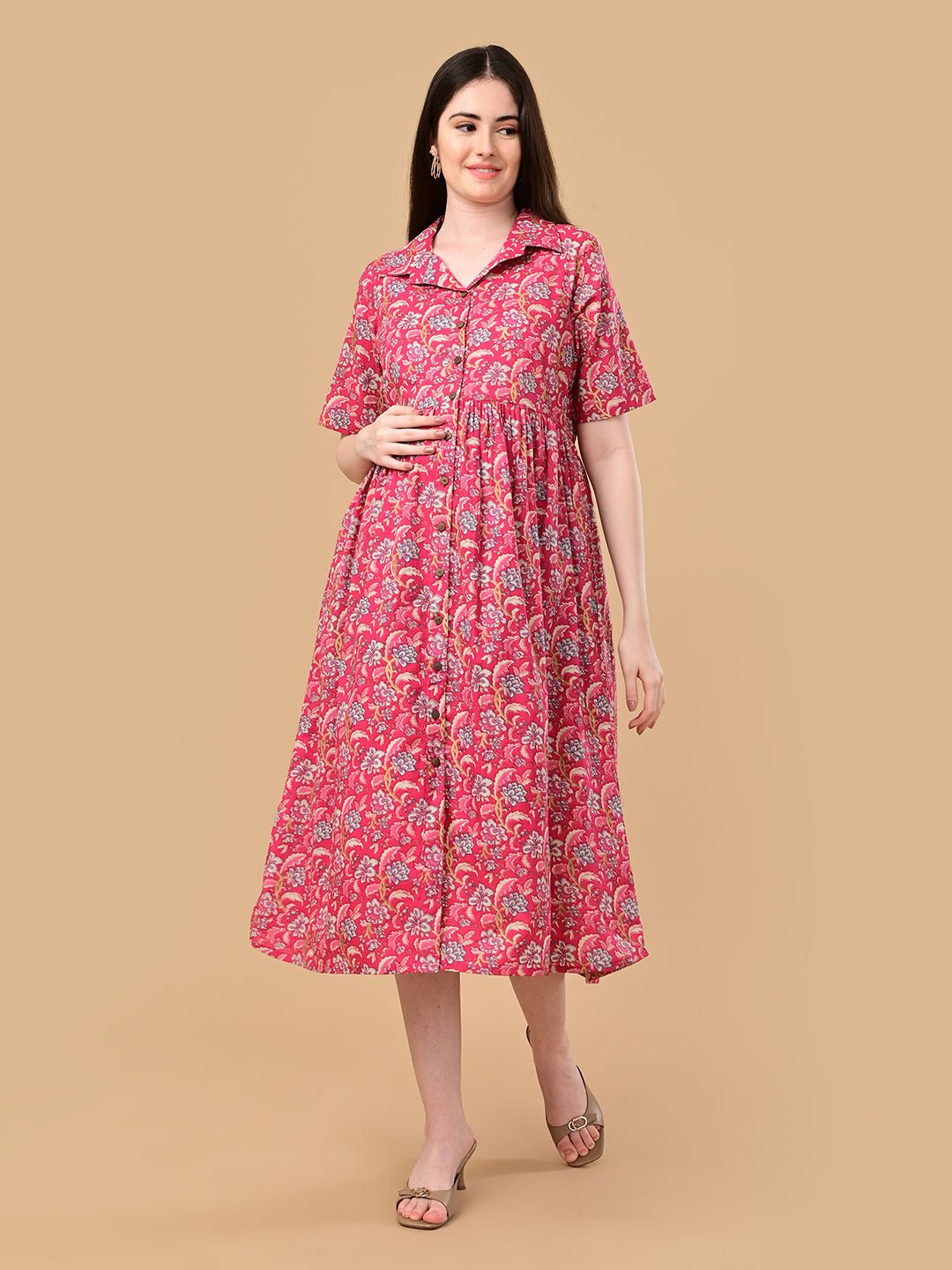  Fuchsia Fix Maternity and Nursing Dress Fuchsia